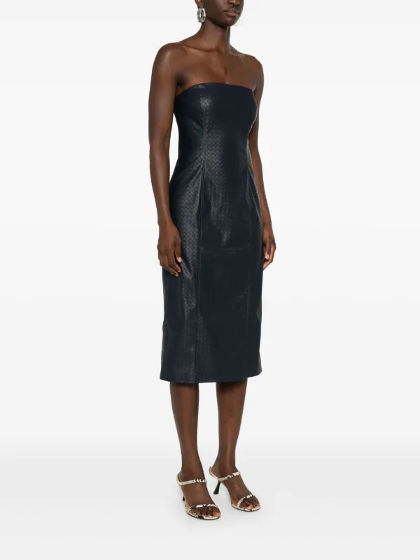 knee length dresses for ladies Roland Mouret Strapless Crepe Midi Dress Monochrome Monochrome main image 0