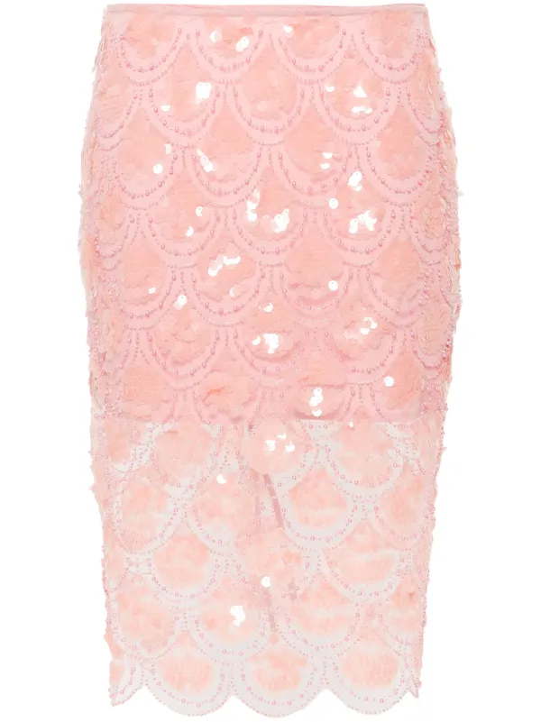 【関税&送料込】Rotate Birger Christensen Cream Skirt With F Rotate Beaded Mini Skirt - Beige – The Frankie Shop