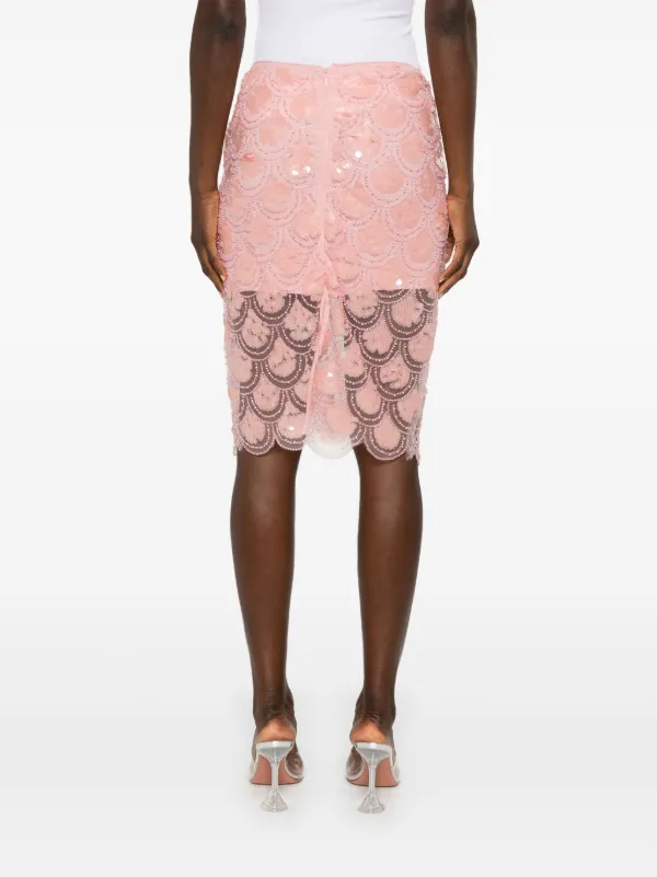 スカート ROTATE BIRGER CHRISTENSEN 'Midi Pencil' skirt ROTATE BIRGER CHRISTENSEN Sequinned Pencil Skirt | Pink