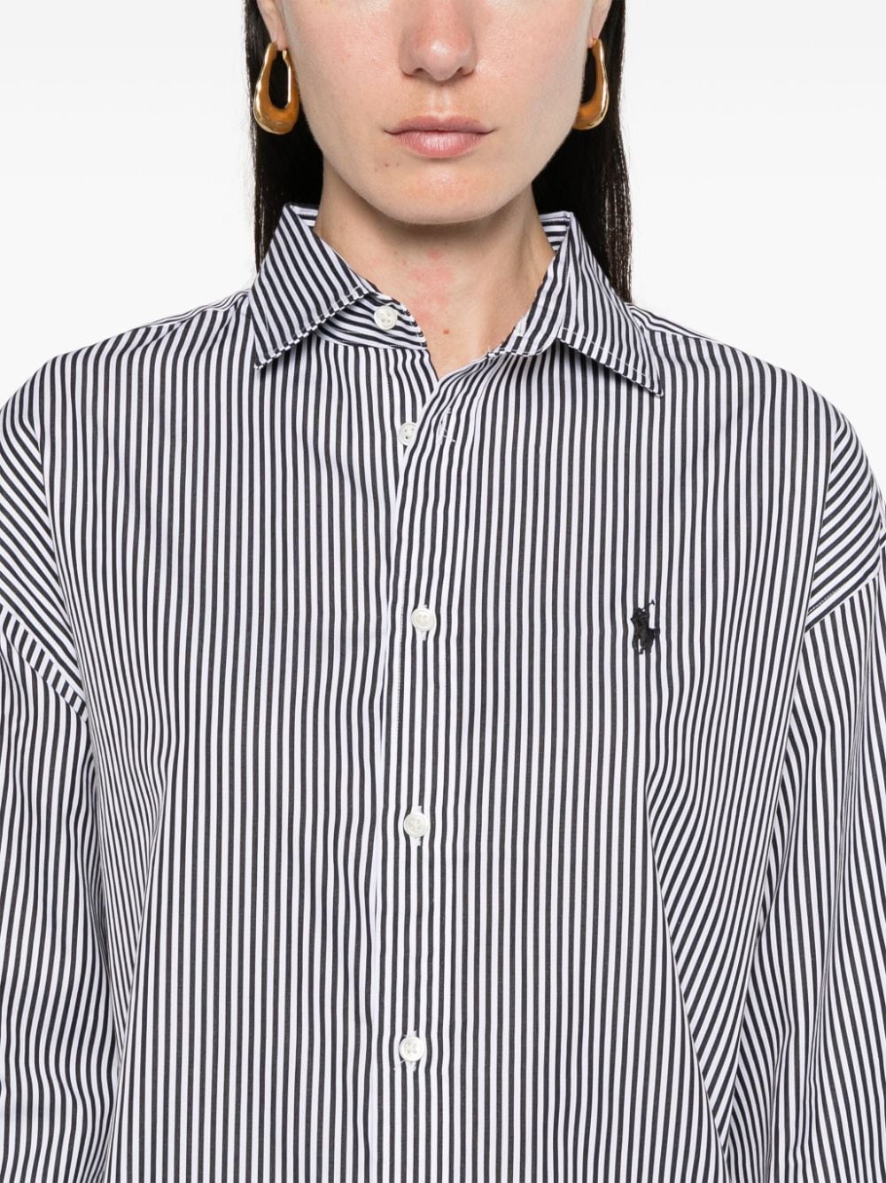 Shop Polo Ralph Lauren Striped Cotton Shirt In White