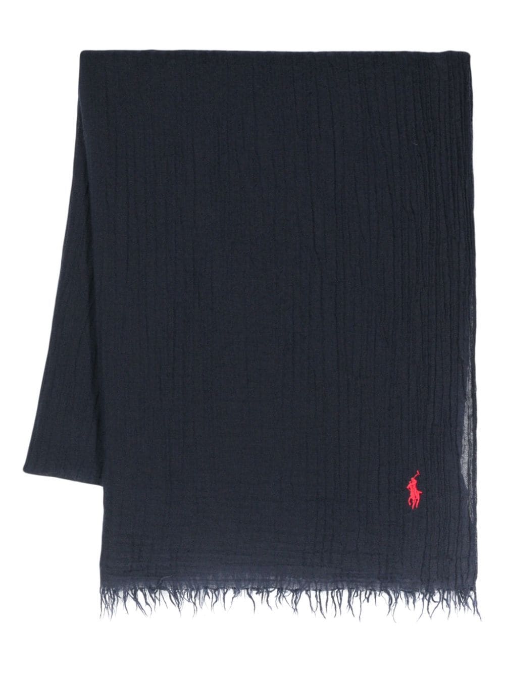 Shop Polo Ralph Lauren Fringed Scarf In Blue