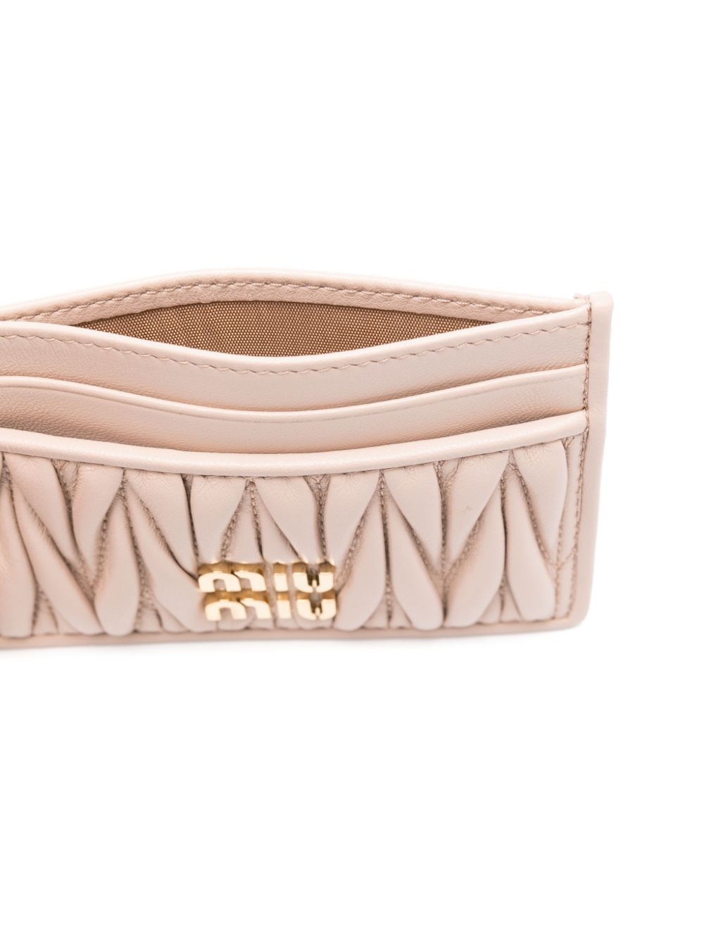 Miu Miu matelasse leather card holder Women