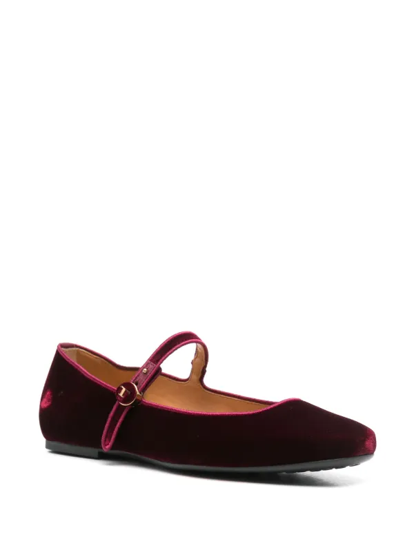 Tod's Velvet Ballet Flats | Red | FARFETCH