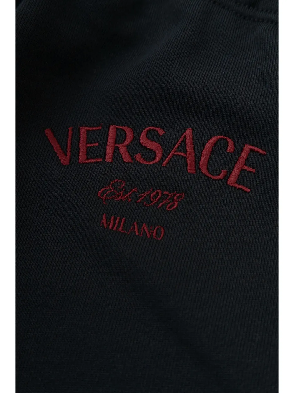 Versace Kids Broek met geborduurd logo Blauw