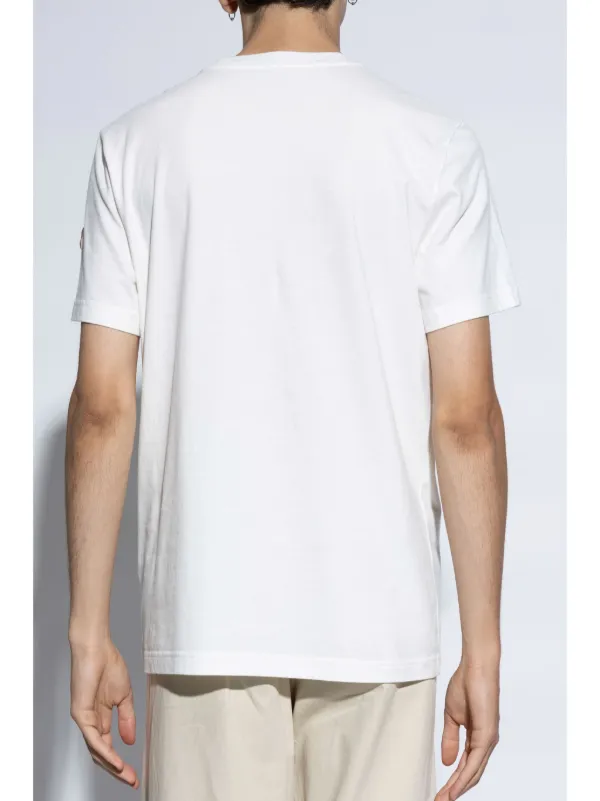 【関税＆送料込み】Moncler Ivory T-Shirt With Logo Moncler logo-patch T-shirt | Neutrals | FARFETCH