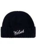 Woolrich logo-intarsia beanie - Blue