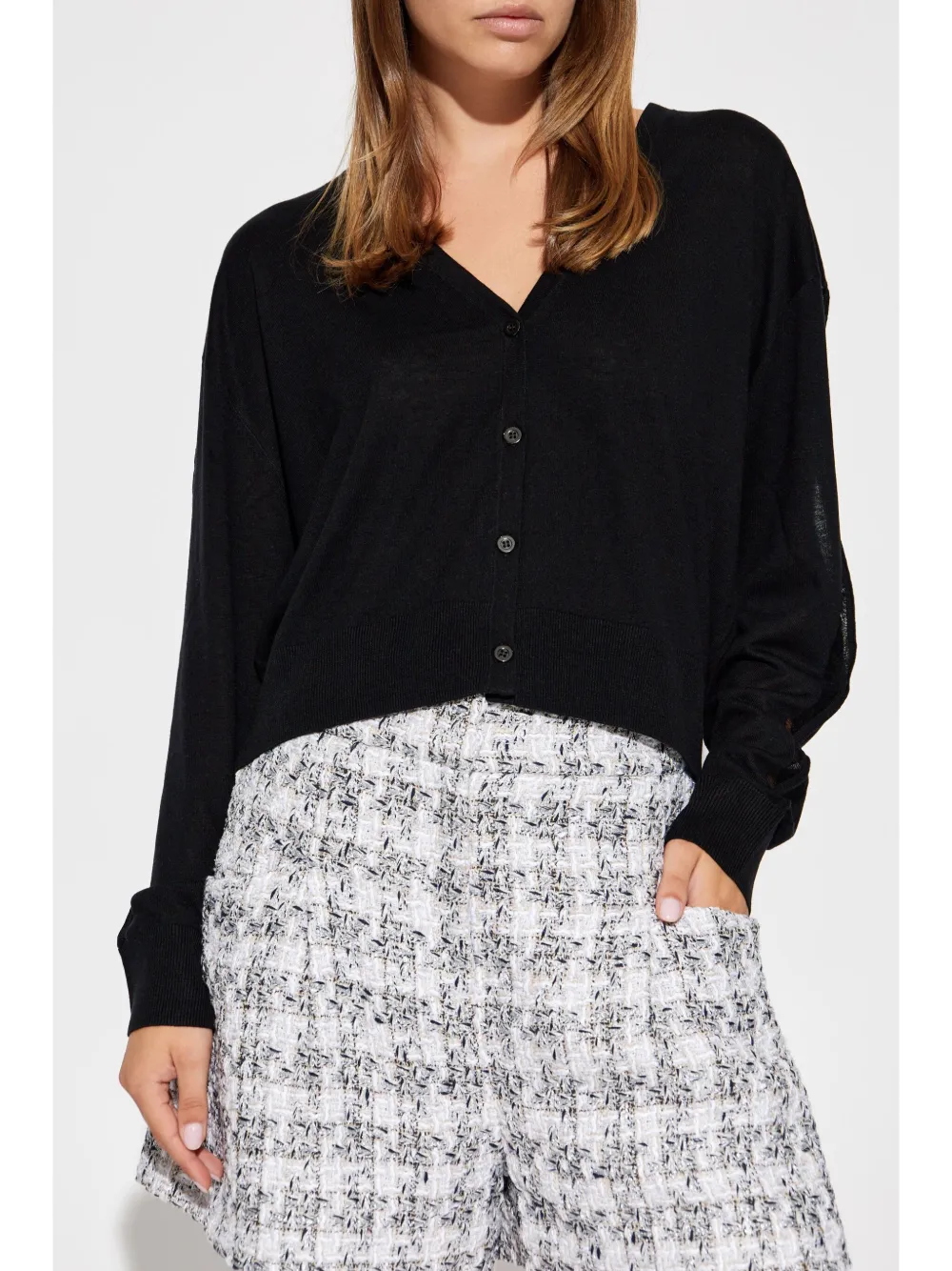 Iro Lalie Buttoned Cardigan In Black