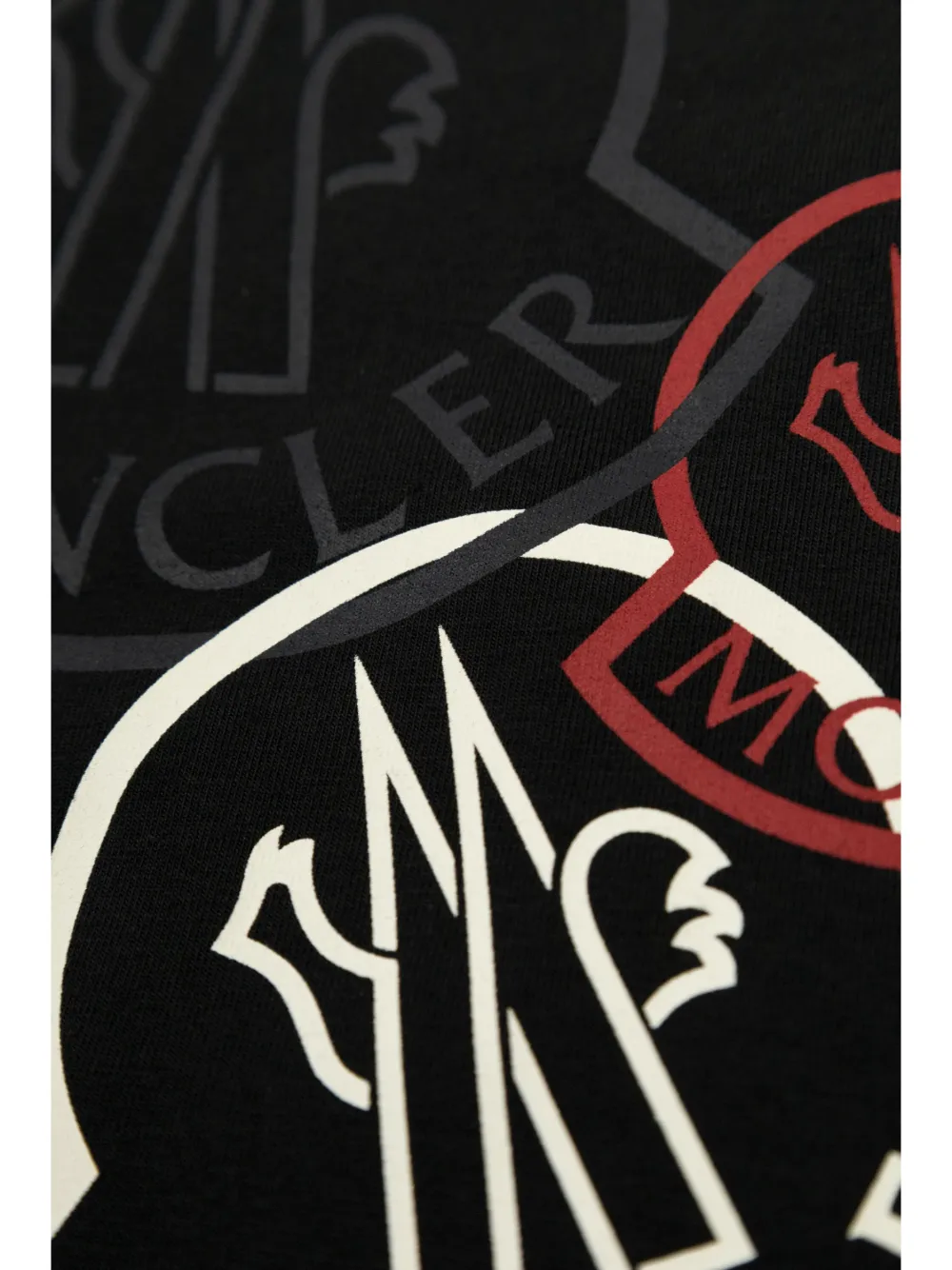 Moncler Enfant T-shirt met logoprint Zwart