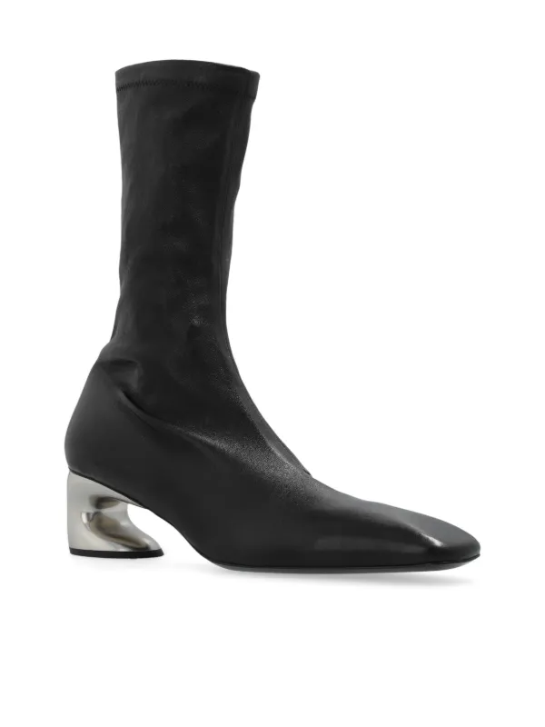 Jil Sander コントラストヒール アンクルブーツ | ブラック | FARFETCH JP