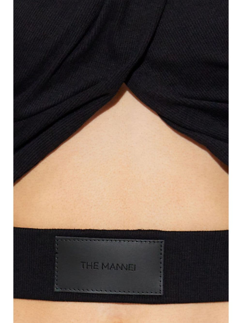 Shop The Mannei Logo-patch Cropped Blouse In Black