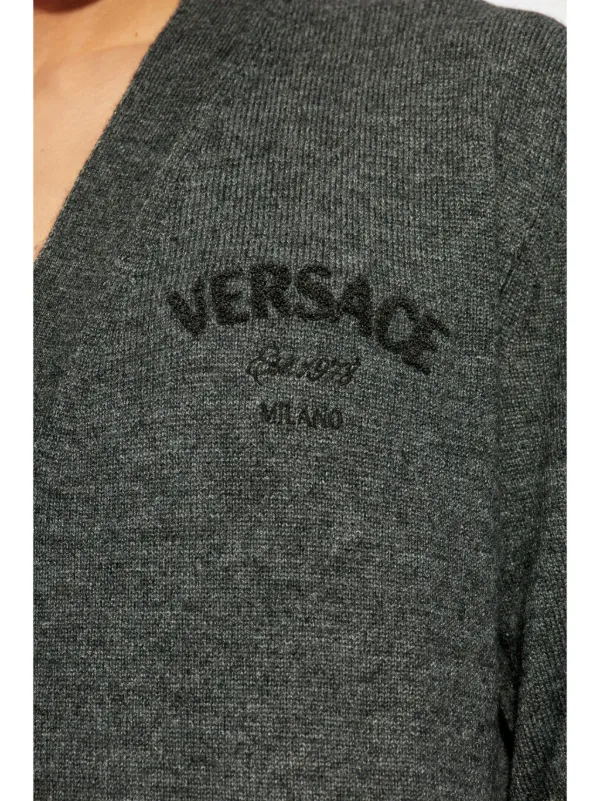 Versace Milano Stamp Cardigan | Grey | FARFETCH ID