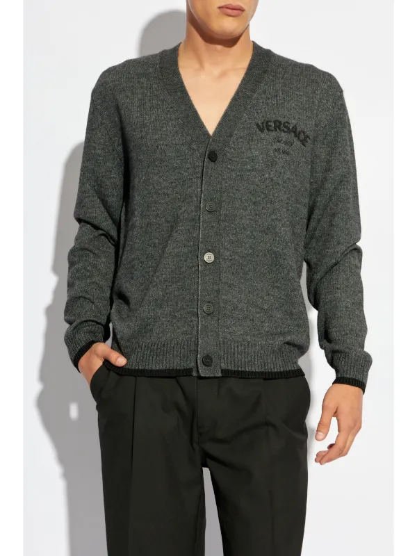 Versace Milano Stamp Cardigan | Grey | FARFETCH ID
