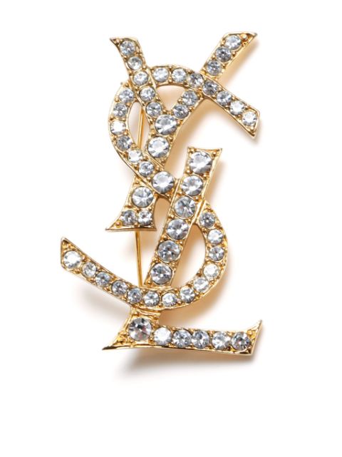 Saint Laurent Pre-Owned YSL-broche med rhinsten