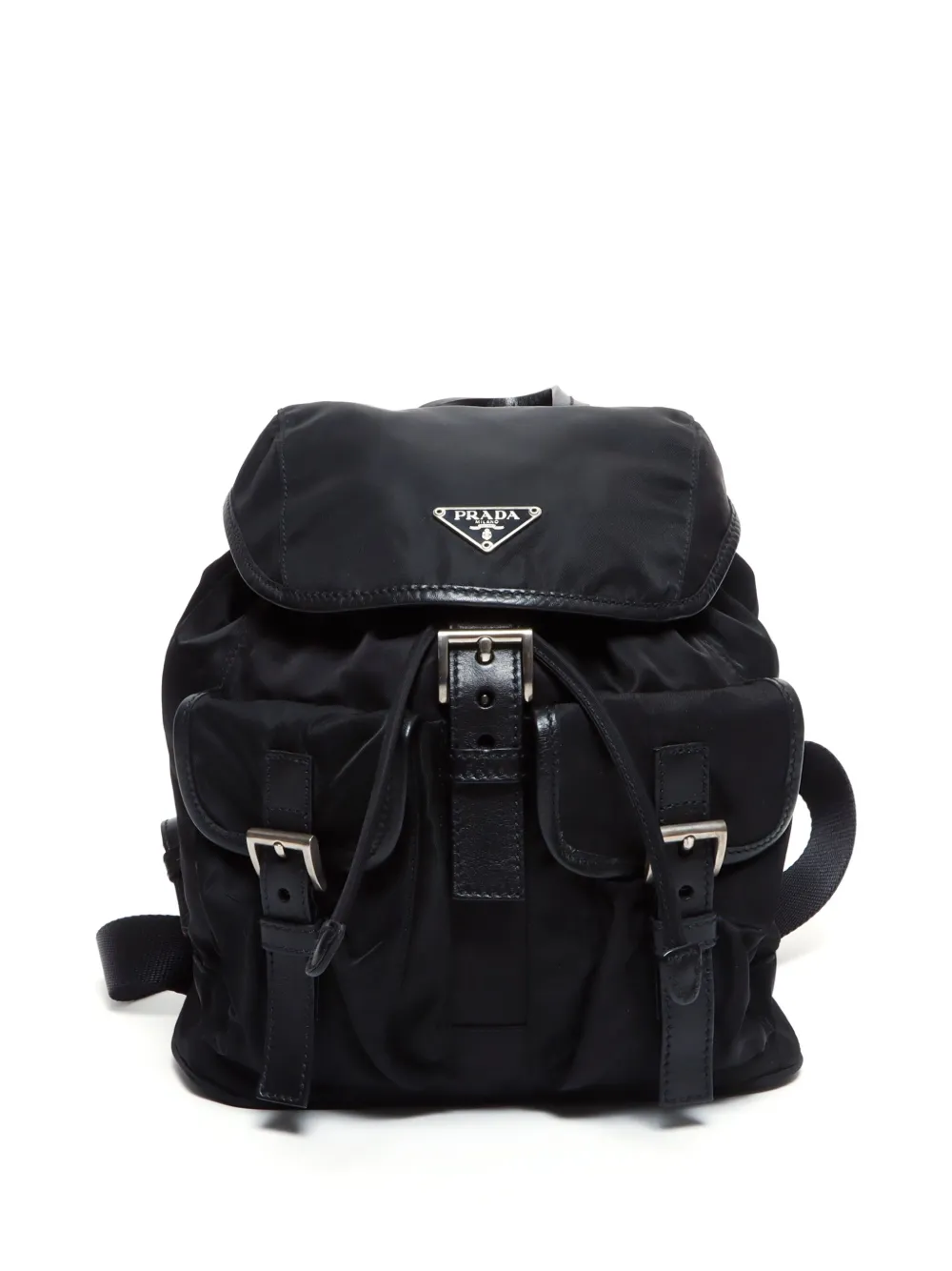 点击查看我们合作伙伴网站上更详细的图像 Pre-owned Prada 三角形logo双肩包 In Black