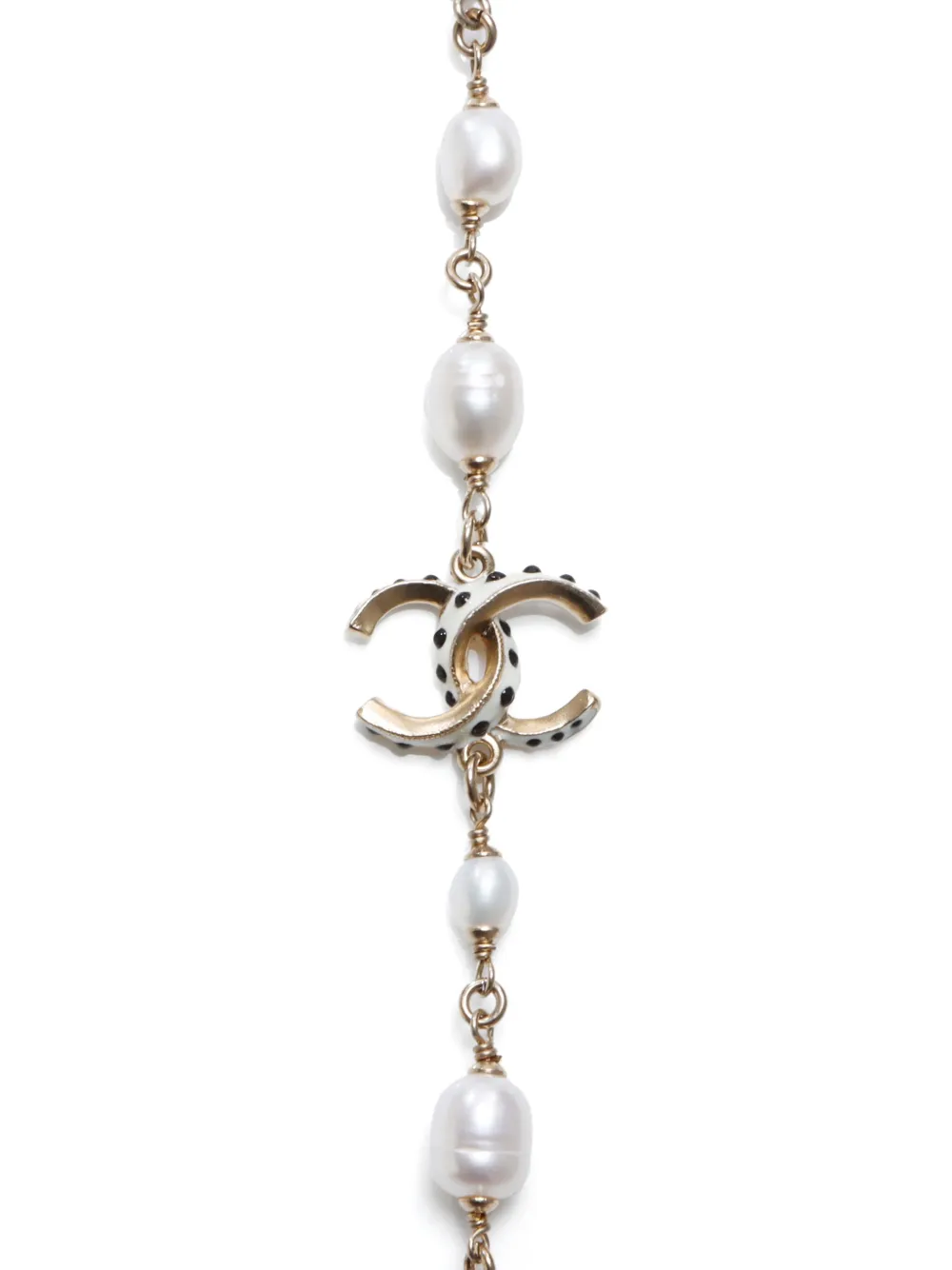 CHANEL Pre-Owned 2016 CC Peal necklace - Goud