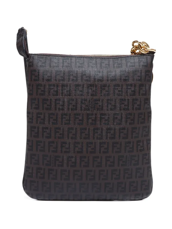 Fendi Pre Owned Zucchino Cross Body Bag Brown FARFETCH CA
