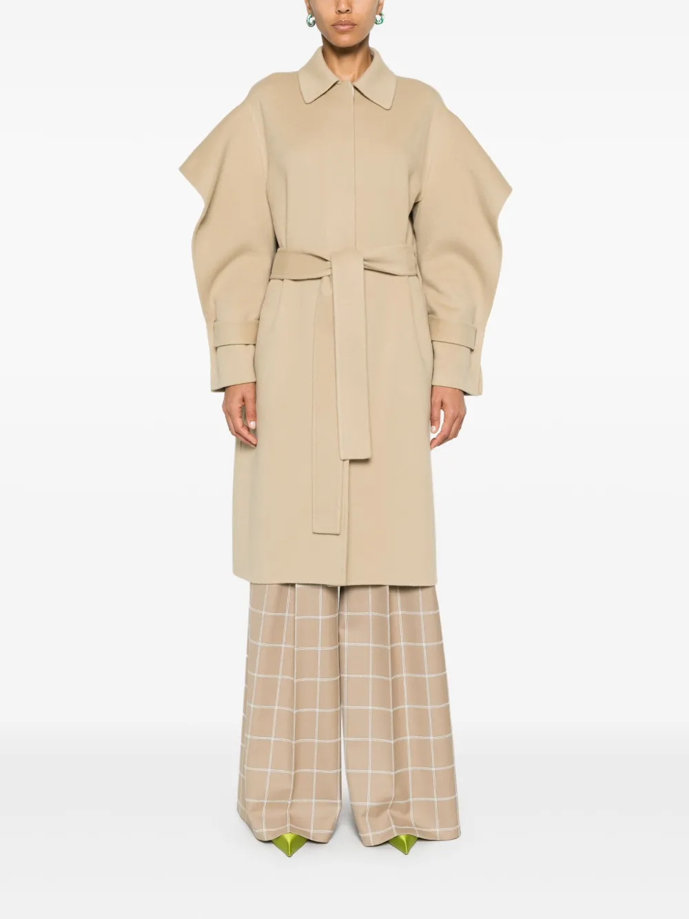 Del Core Jas met gedrapeerde mouwen - Beige