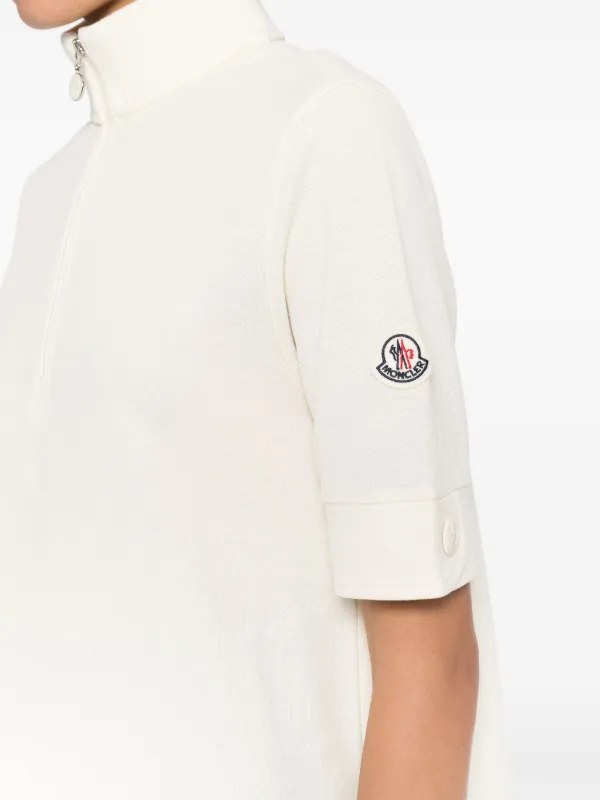 Moncler Zip Cotton T-shirt | Neutrals | FARFETCH CA