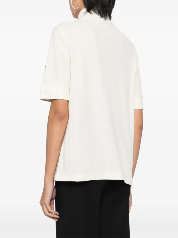 Moncler Zip Cotton T-shirt | Neutrals | FARFETCH CA
