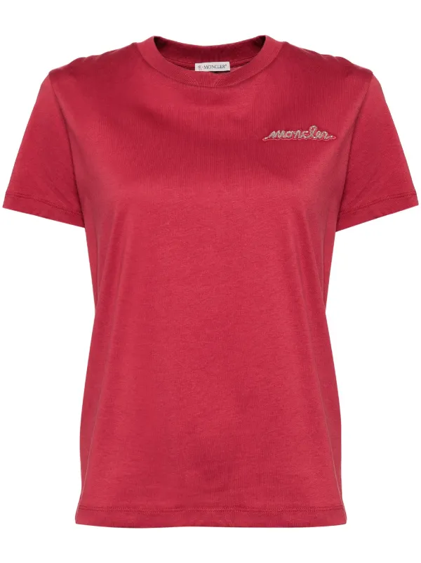超特価セール開催！！ Moncler ビーズロゴ Tシャツ | レッド | FARFETCH JP トップス