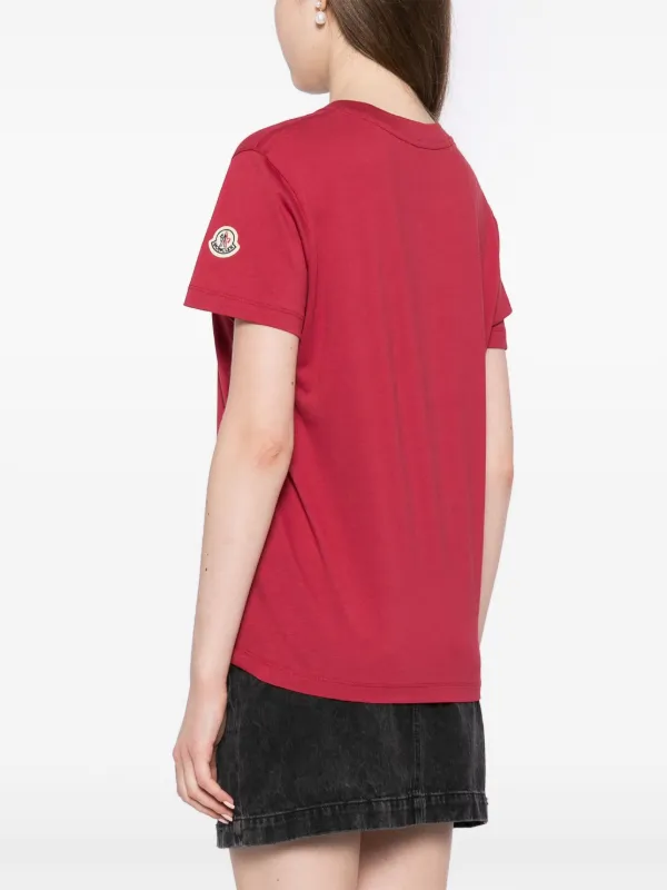 Moncler ビーズロゴ Tシャツ | レッド | FARFETCH JP
