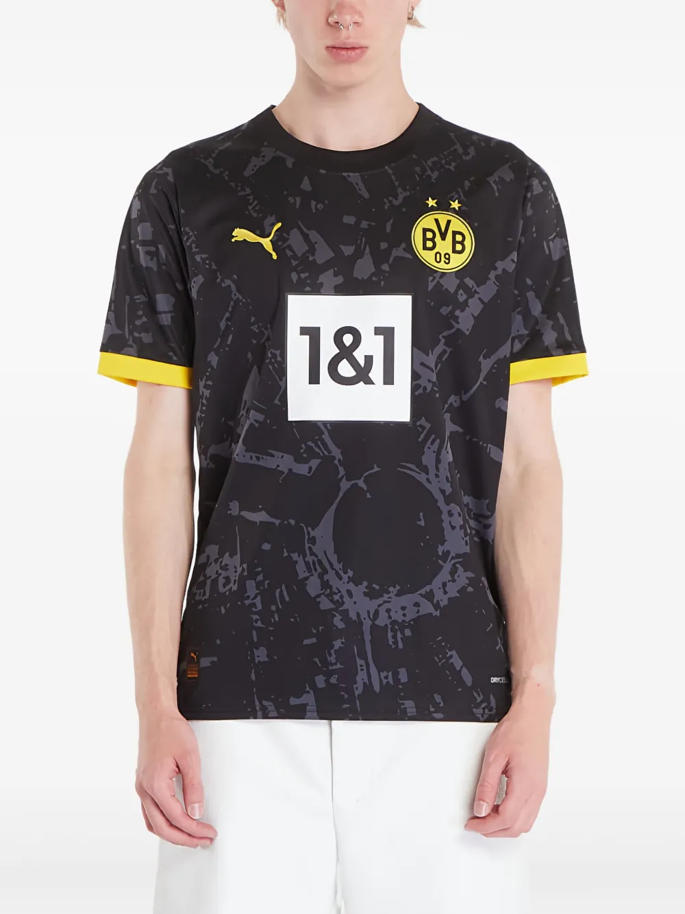 PUMA maillot de football à imprimé graphique | noir | Image 1