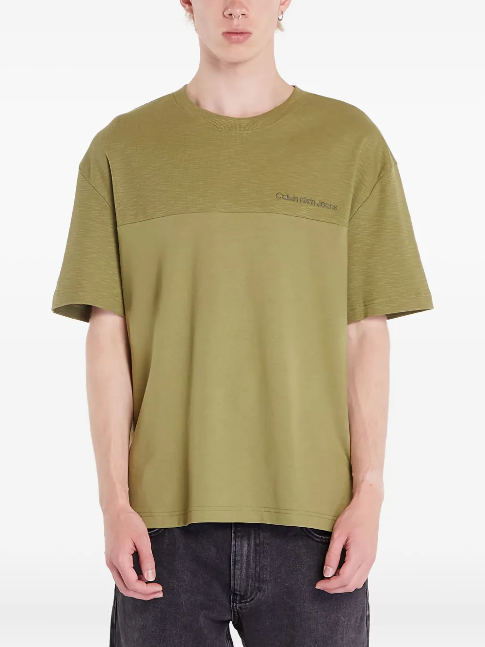 Calvin Klein Jeans playera con logo bordado | verde | Image 1