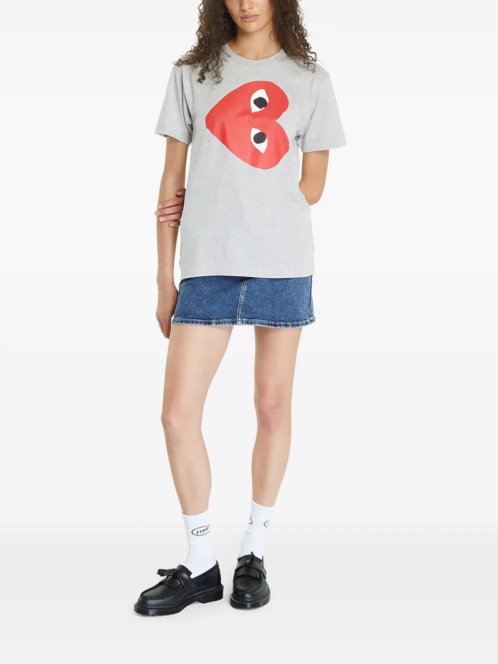 Comme Des Garçons Play Heart T-shirt Grijs