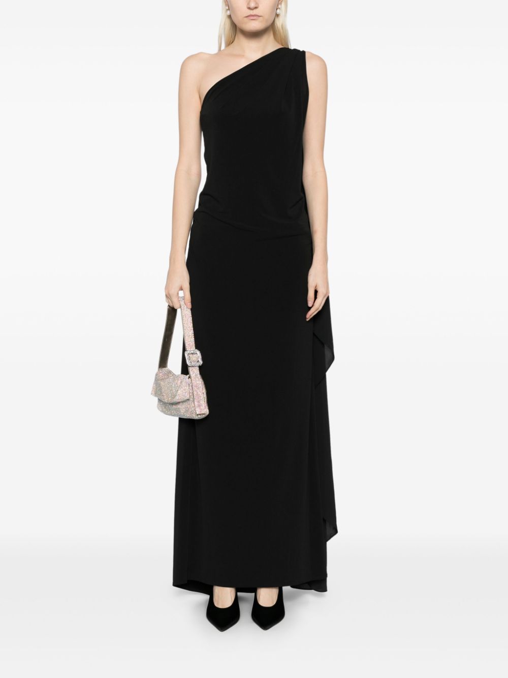 alice + olivia Anja gedrapeerde maxi-jurk - Zwart