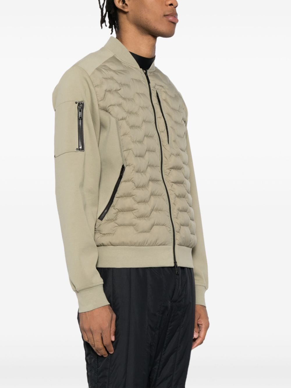 Shop Moose Knuckles Granite Bomber Jacket In Green