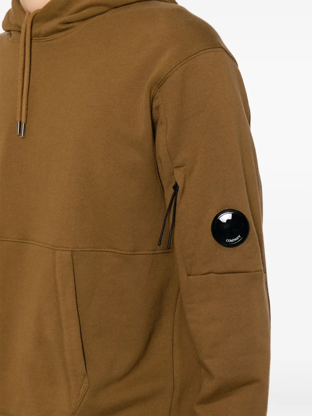 C.P. Company Lens hoodie met diagonale afwerking Bruin