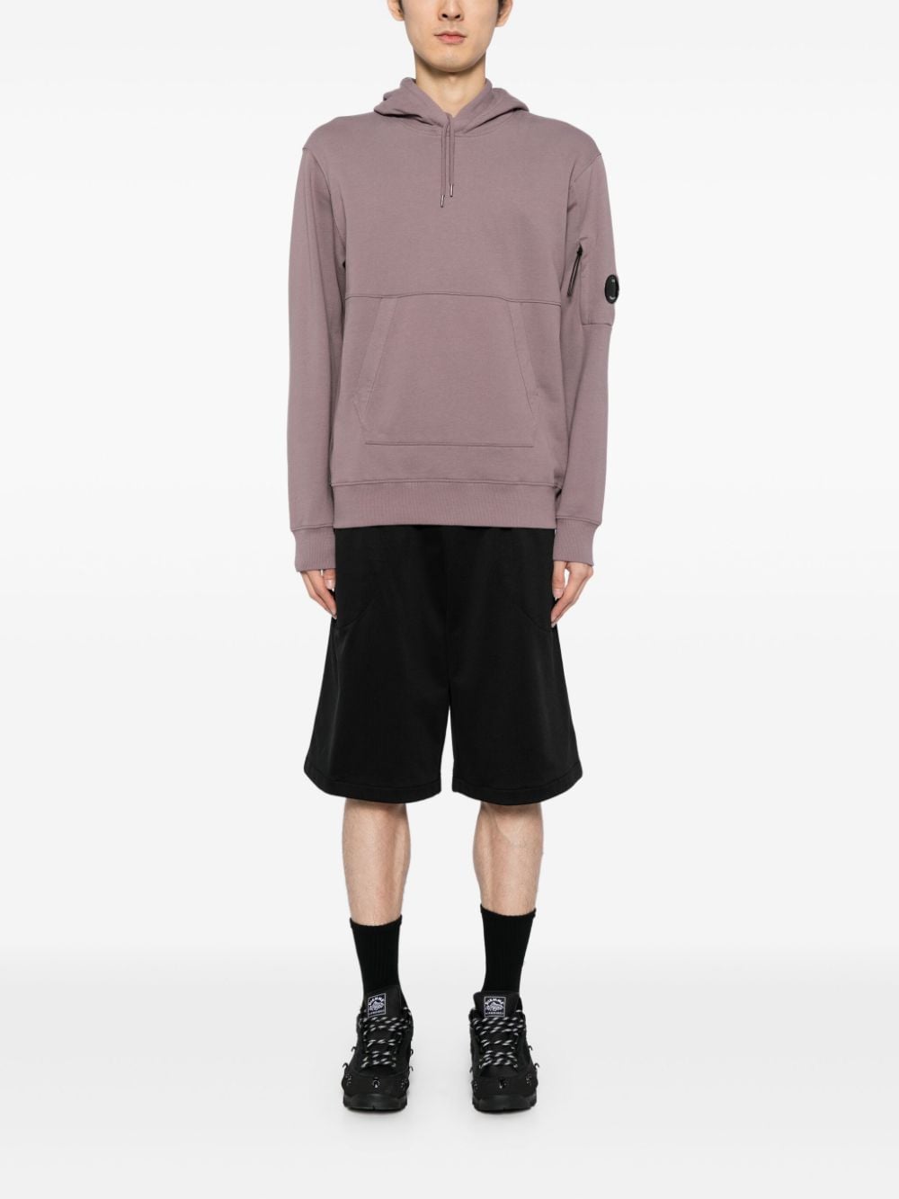 Shop C.p. Company Lens Diagonal-raised Hoodie In Purple