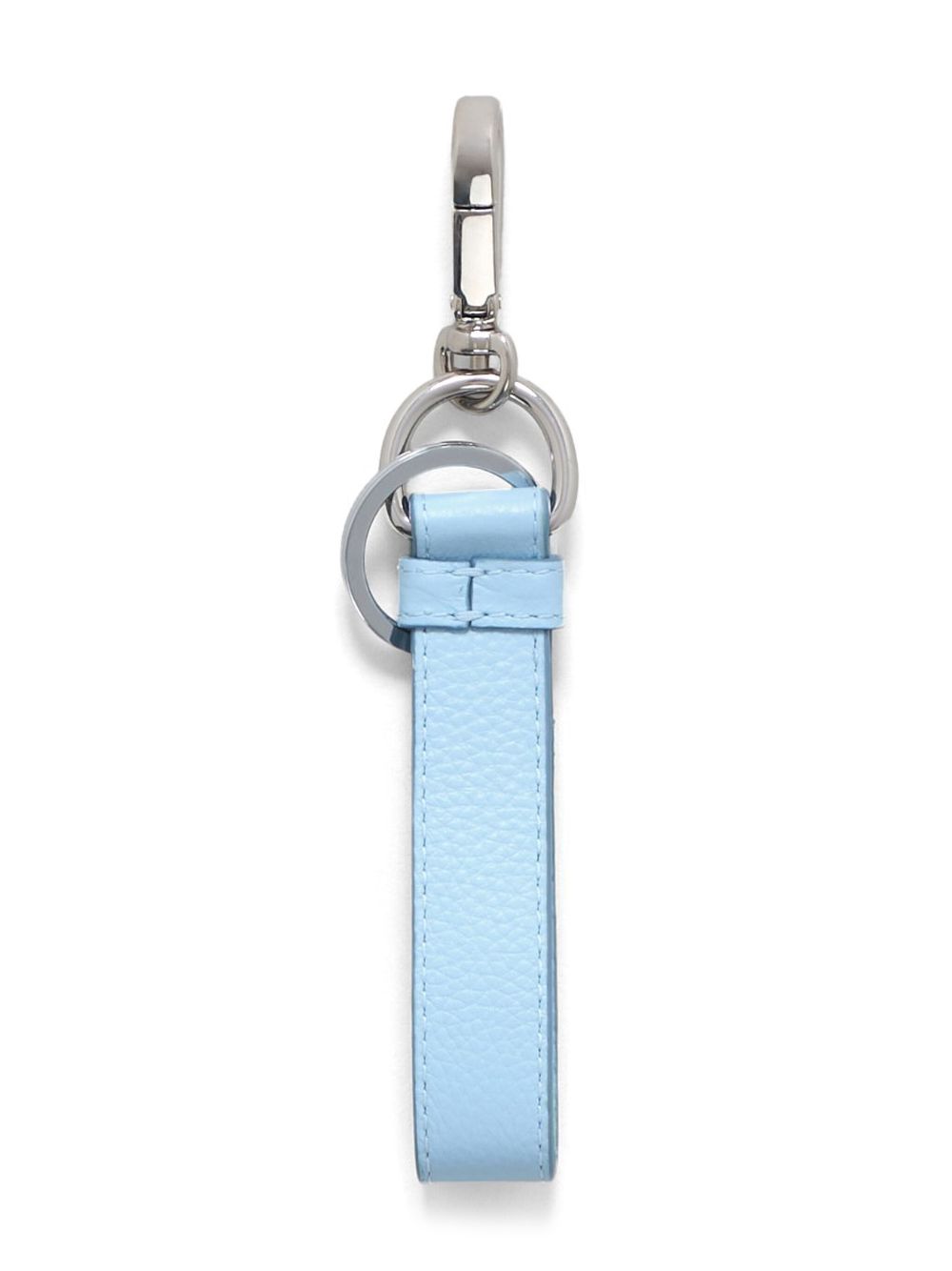 Marni logo-embroidered leather keyring - Blue