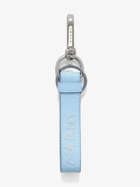 Marni logo-embroidered leather keyring
