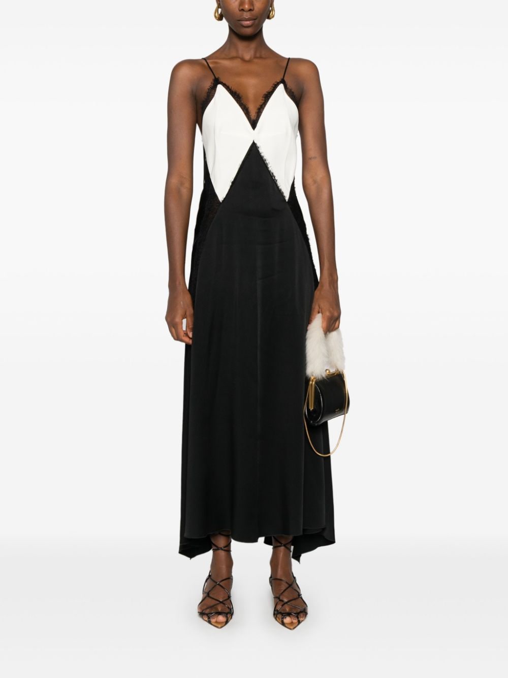 Victoria Beckham Flared maxi-jurk - Zwart