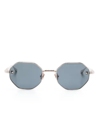 VALENTINO GARAVANI EYEWEAR V-Stud Sunglasses | Gold | FARFETCH