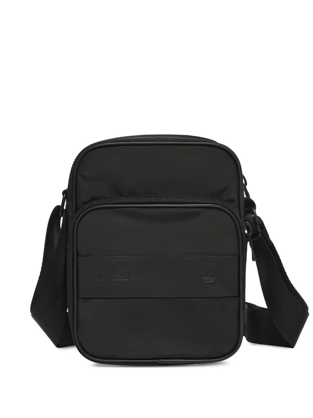 logo-embossed shoulder bag