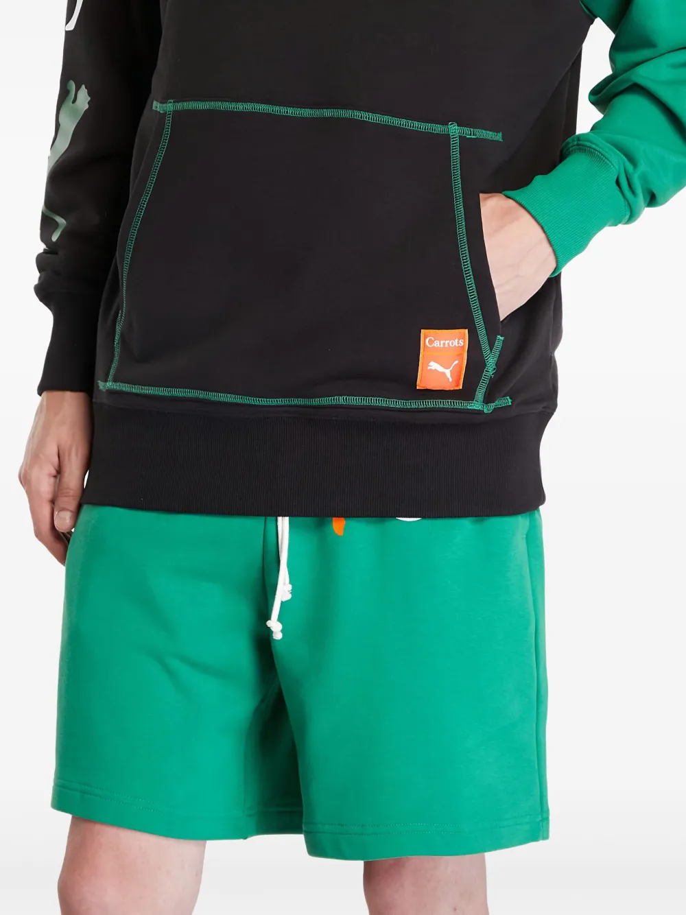 PUMA Hoodie van katoenblend Zwart