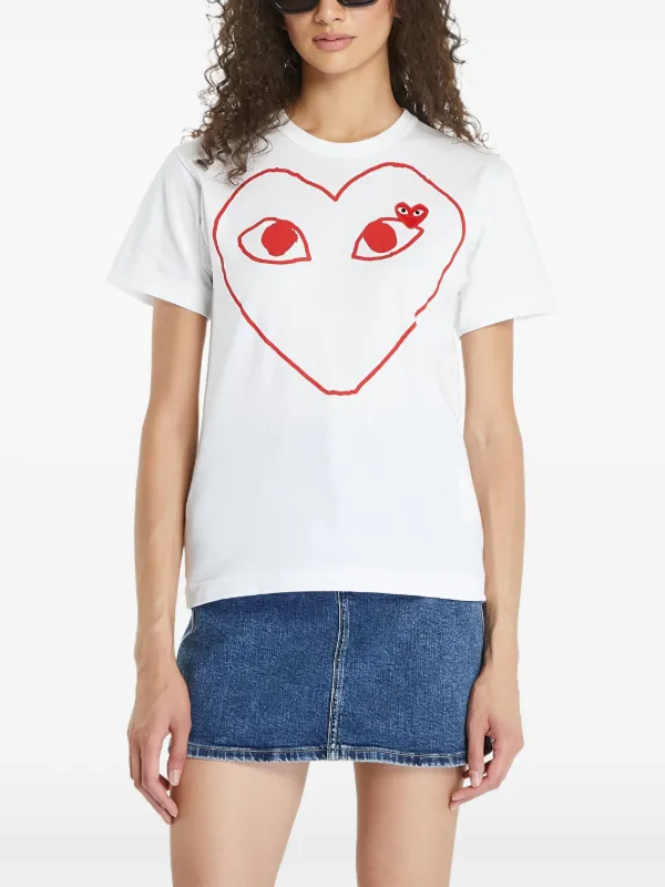 Comme Des Garçons Play ハートプリント Tシャツ | ホワイト