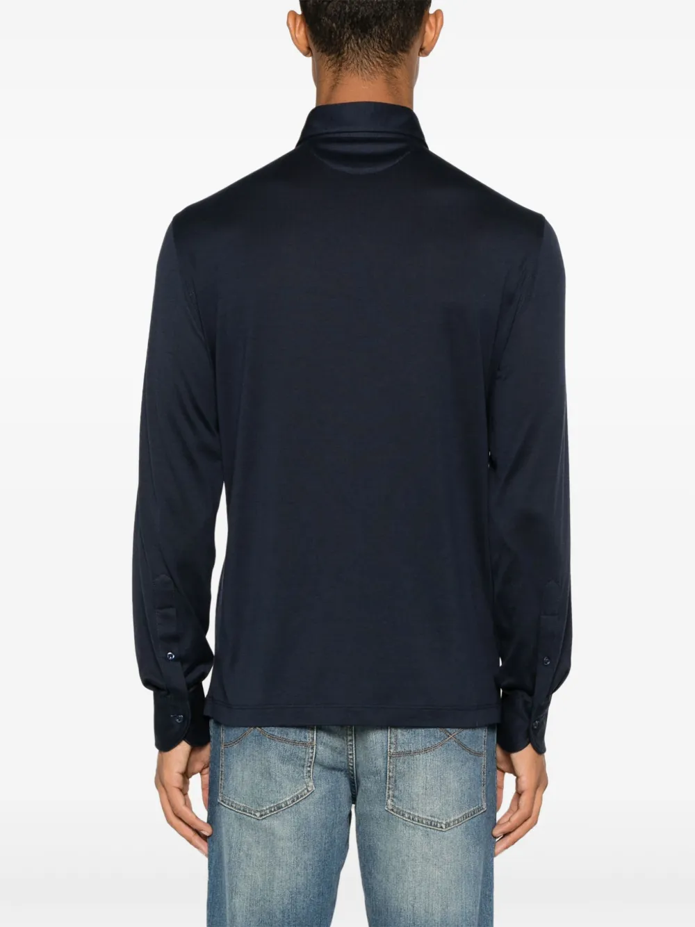 Brunello Cucinelli Jersey poloshirt Blauw