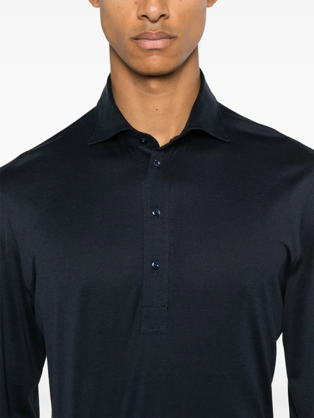 Brunello Cucinelli Jersey poloshirt Blauw