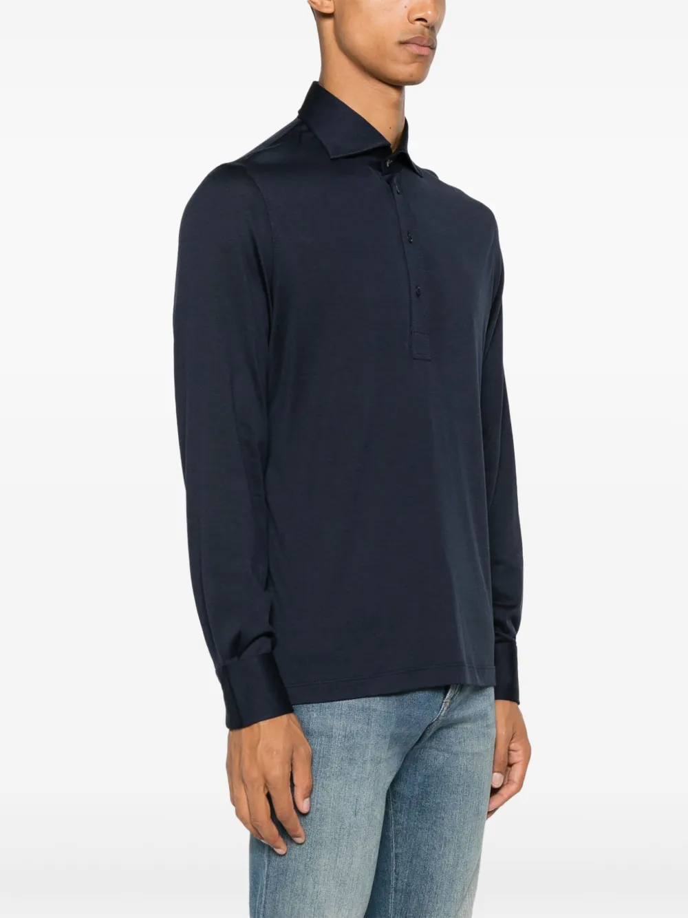 Brunello Cucinelli Jersey poloshirt Blauw