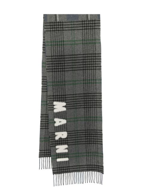 Marni double-check wool scarf Women