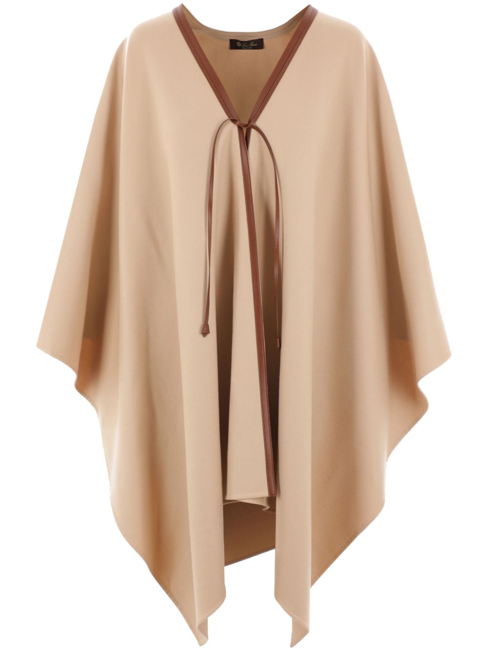 Loro Piana leather-trim cashmere cape - Brown