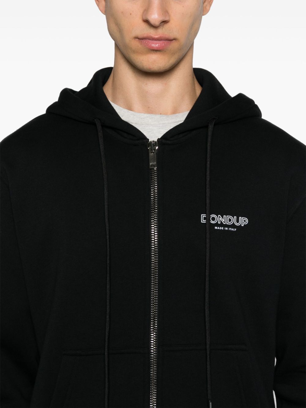 Shop Dondup Logo-print Hoodie In Black