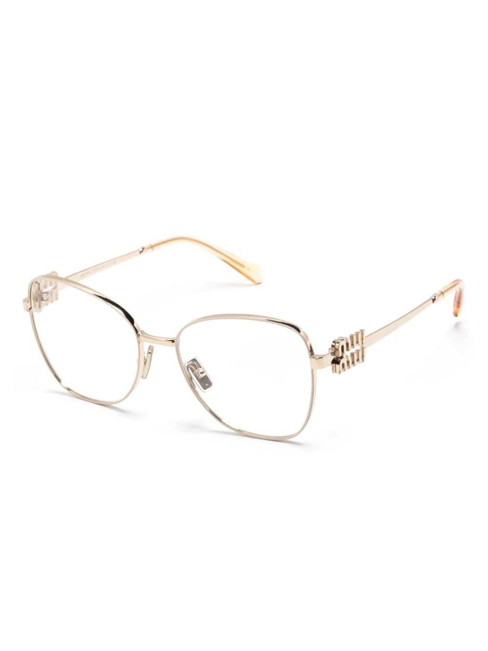 Miu Miu Eyewear Bril met logoplakkaat - Goud