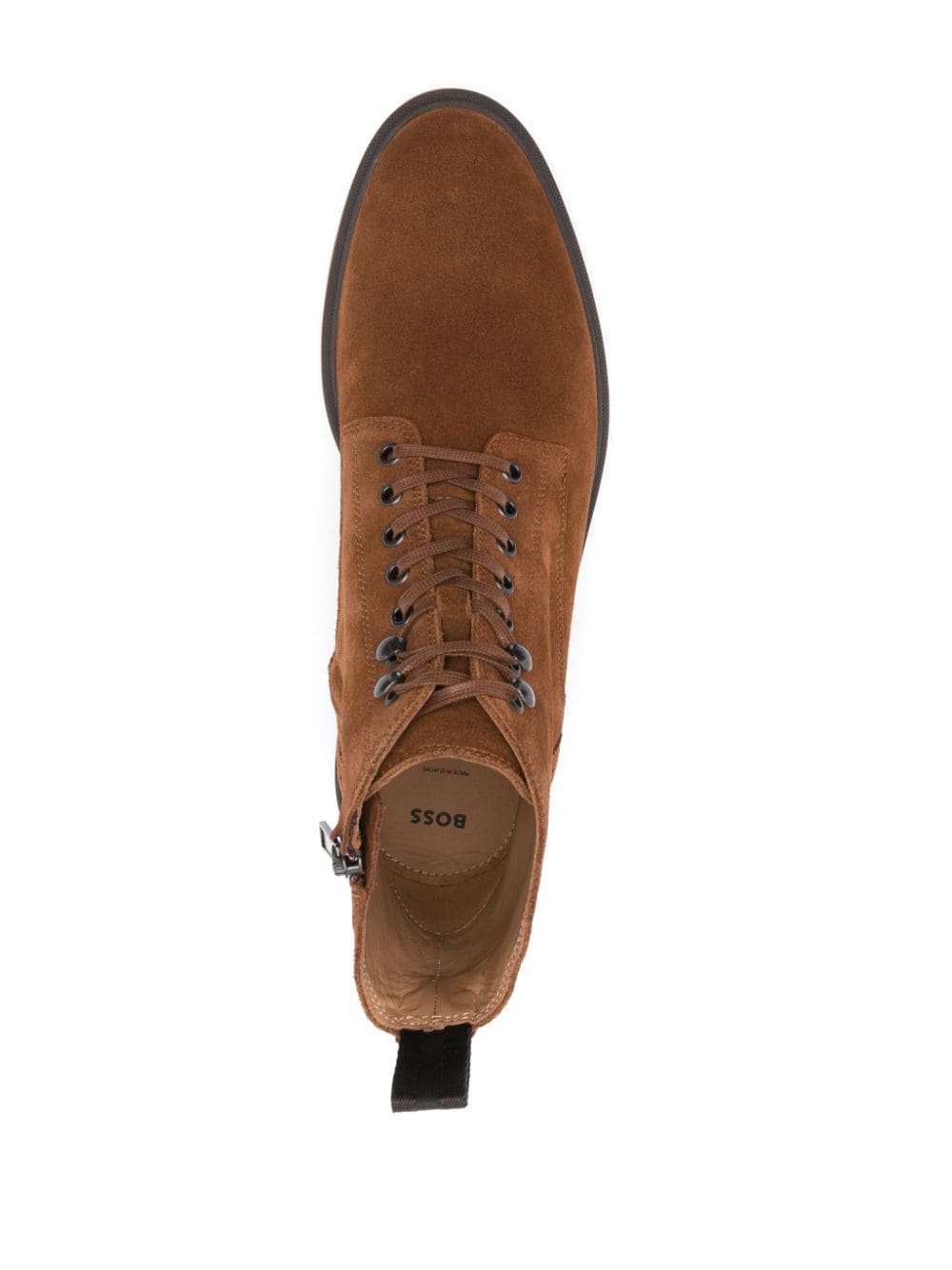 Shop Hugo Boss Suede Boots In Brown