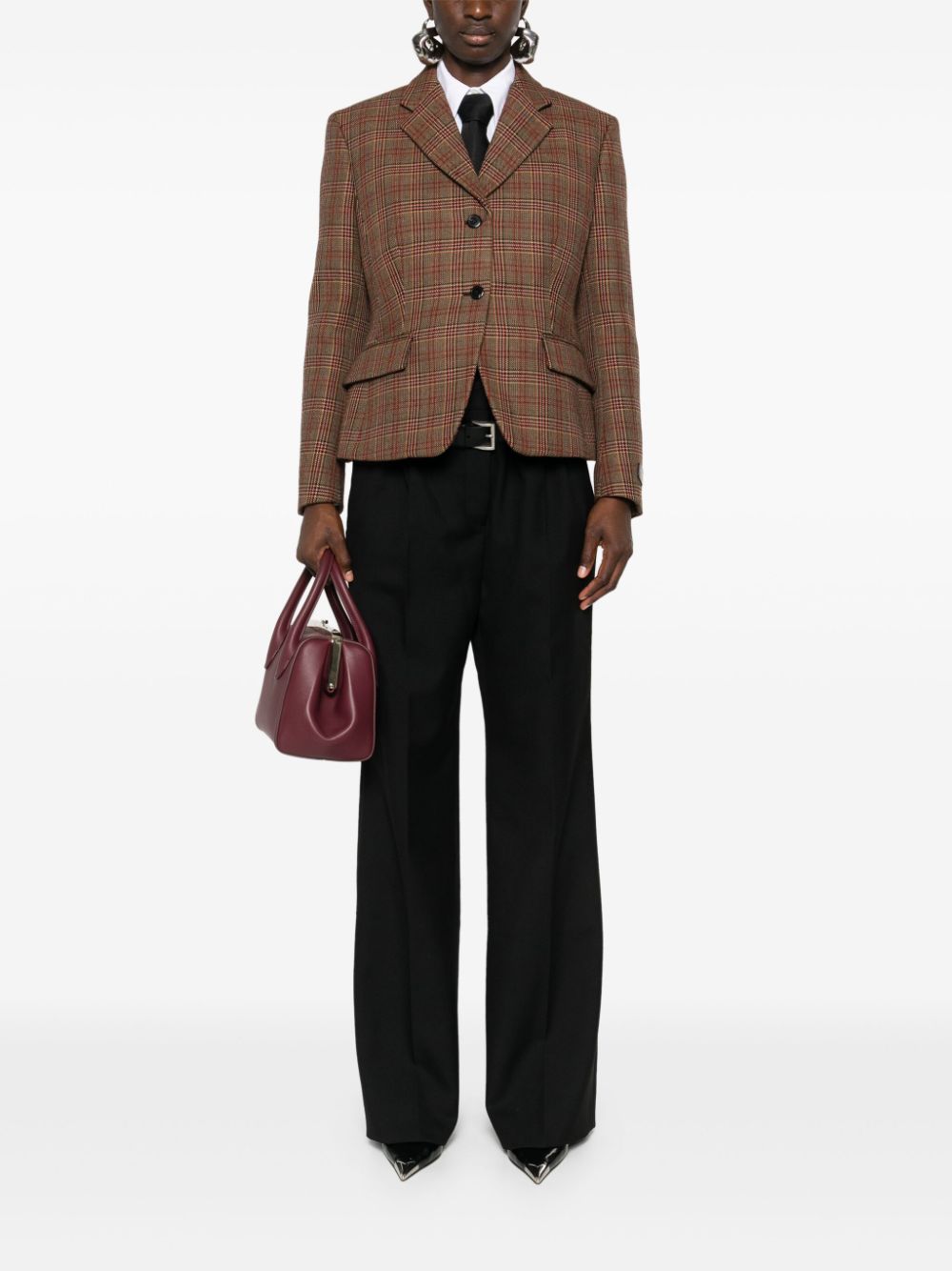 Prada plaid-check blazer - Bruin