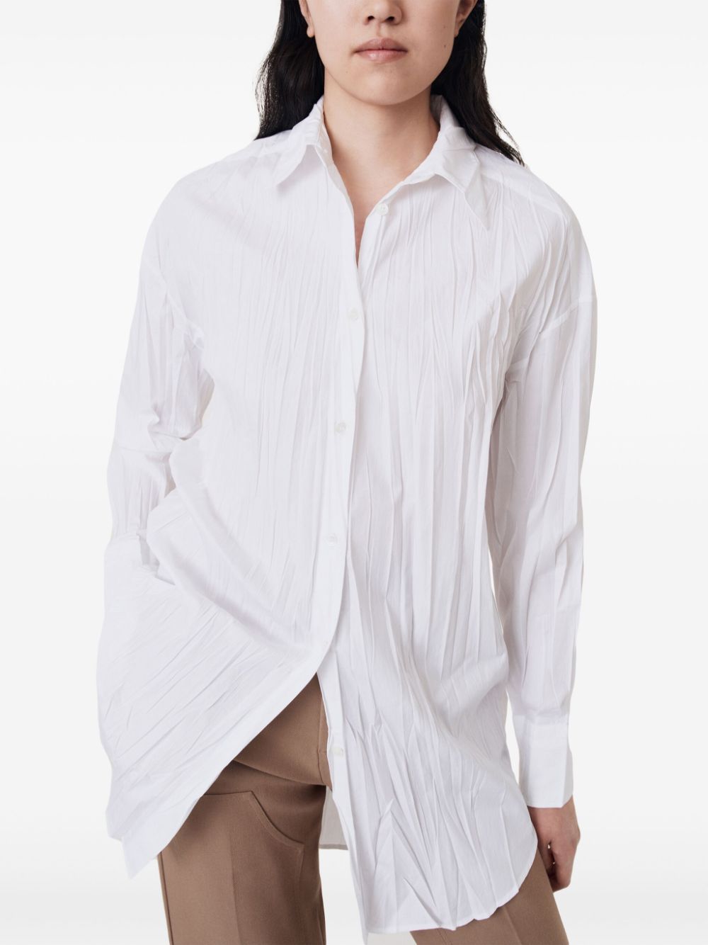 Shop Bite Studios Creased Buttoned Shirt In Weiss