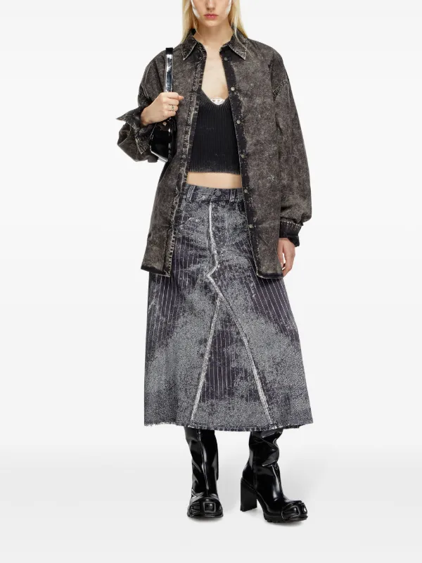 DIESEL>>ディーゼル オハンナ サテン スカート Diesel O-Hanna スカート | ブラック | FARFETCH JP